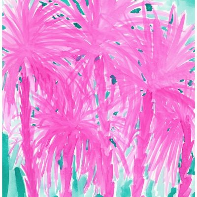 pink-and-aqua-palm-trees