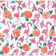 Pink and Orange Flamingo Print