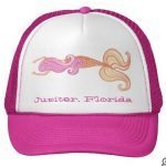pink hat pink hair mermaid orange tail